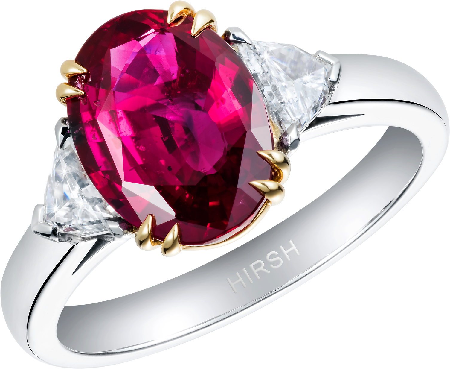 Ruby Wedding Gift Hirsh Trio Ring No Heat Gem Png Turkey (2240x2240), Png Download