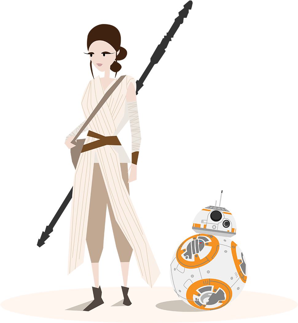 Bb8 And Rey (1000x1200), Png Download
