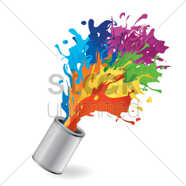 Paint Bucket Splash Clipart Paint Clip Art (600x600), Png Download