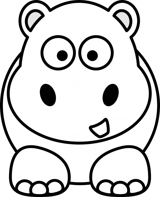 picture Simple Hippo Line Drawing art christmas xmas stuffed animal png