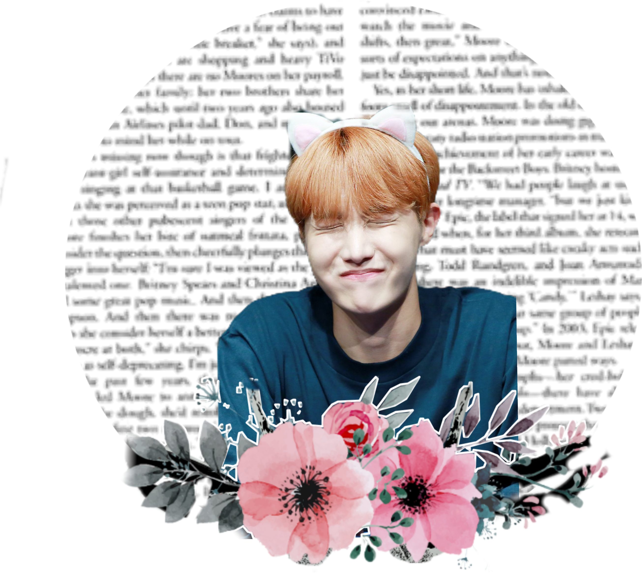 Bts Jhope Edit Cute Flower Bangtanboys Simple Png Flower (2896x2896), Png Download