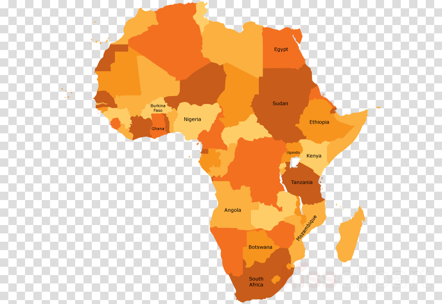 Africa Map Vector Png Clipart Africa World Map (900x620), Png Download