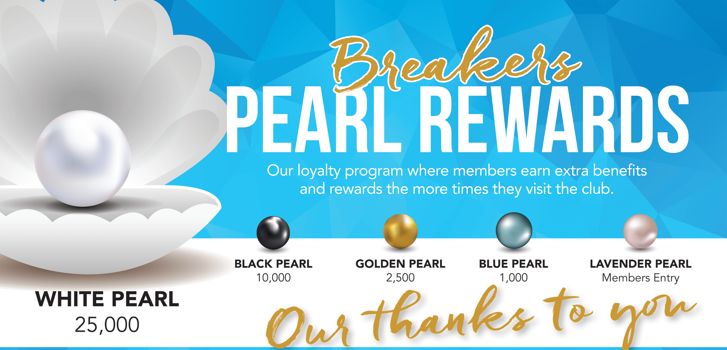 Breakers Pearl Rewards (2500x1206), Png Download