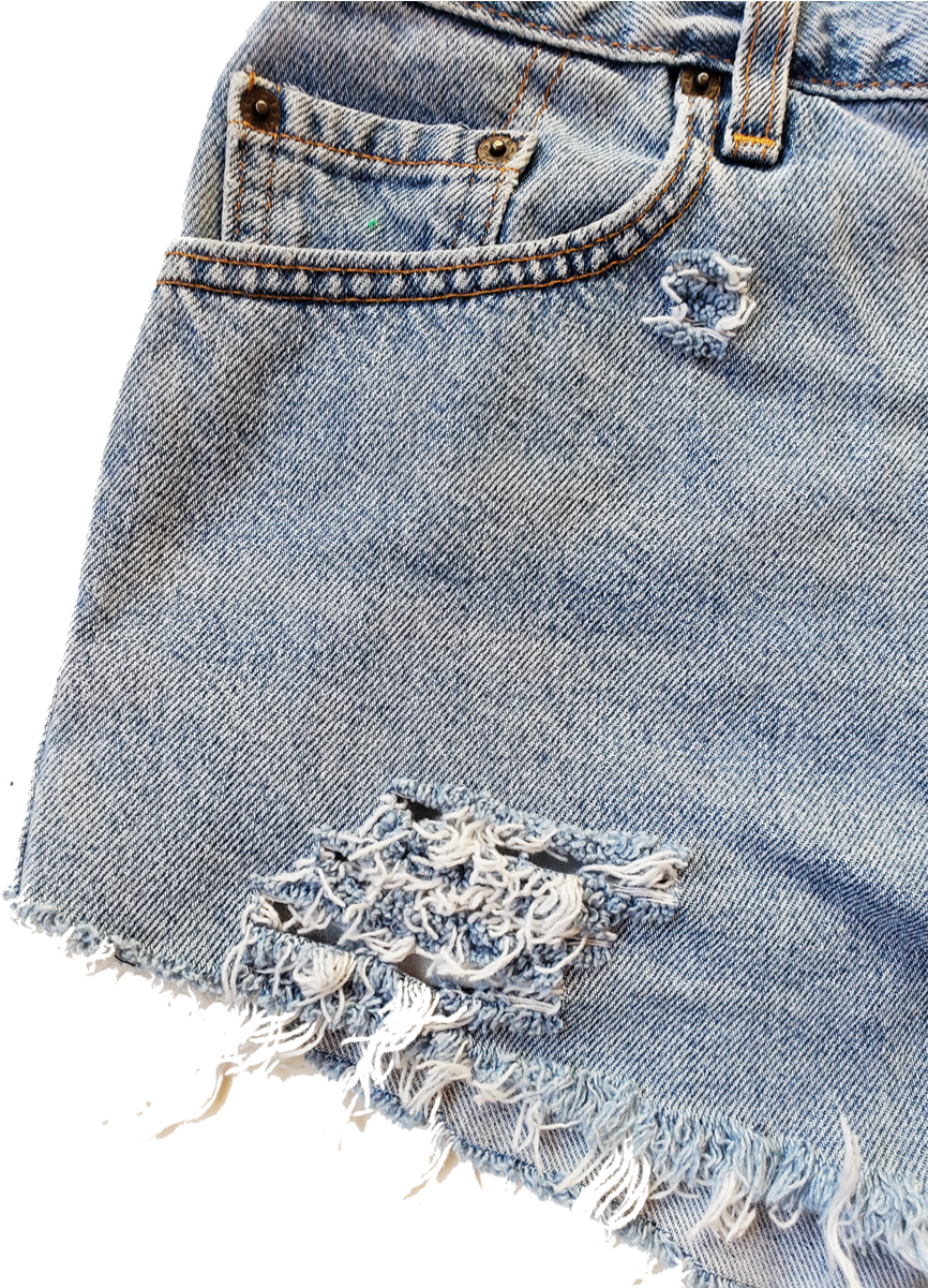 High Waist Vintage Levi's Denim Shorts (900x1200), Png Download
