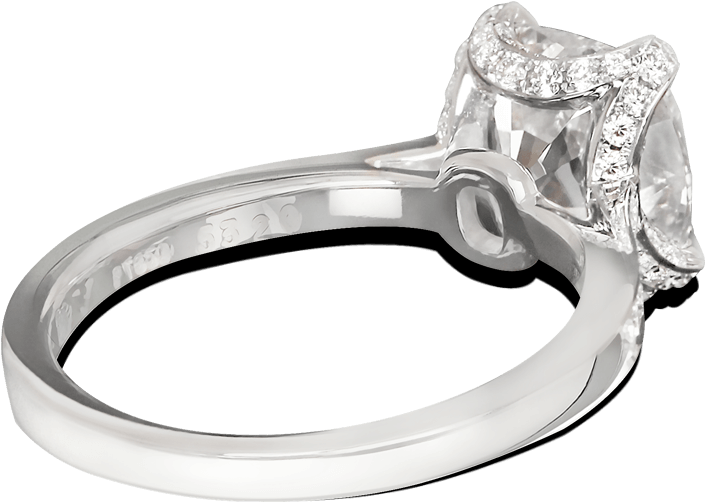 Ring Rosebud Solitaire Pave Diamods Platinum Steven (1000x1000), Png Download