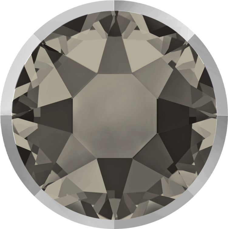 Greige Rimmed Chrome Swarovski Rhinestones Flatback (900x900), Png Download