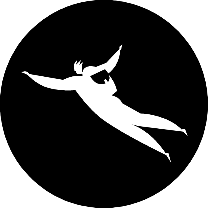 Vector Illustration Of Skydiver Jumps From Plane In (700x700), Png Download