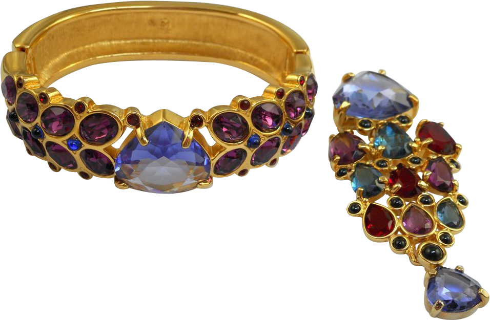 Swarovski Bracelet & Brooch Set (955x955), Png Download