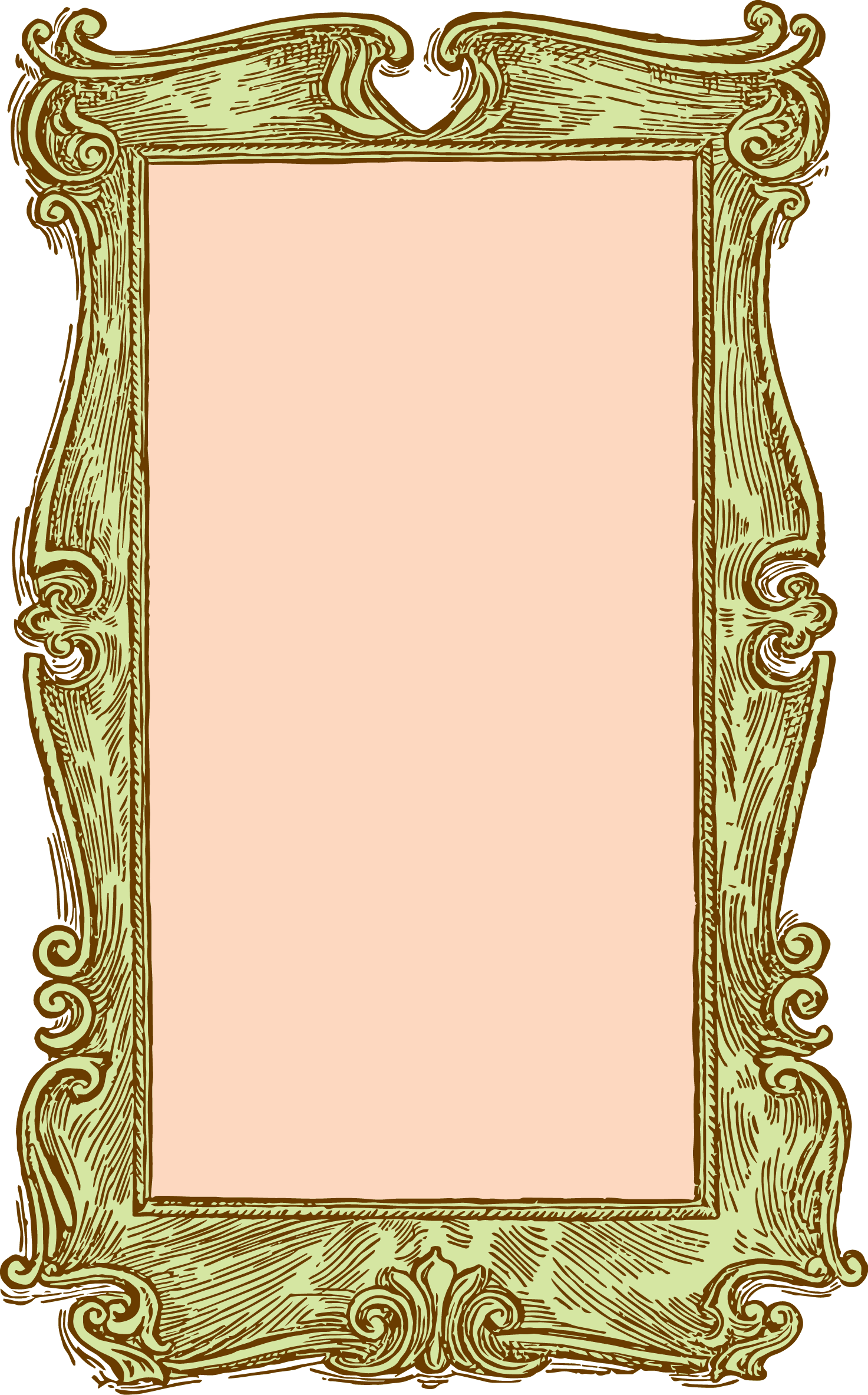 Free Stock Image Vintage Wooden Frame Clipart (1473x2367), Png Download