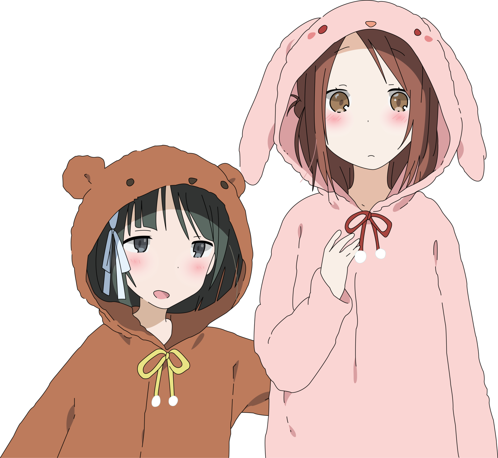 Saki Chan And Kaori Chan Vector From Isshuukan Friends (1600x1473), Png Download