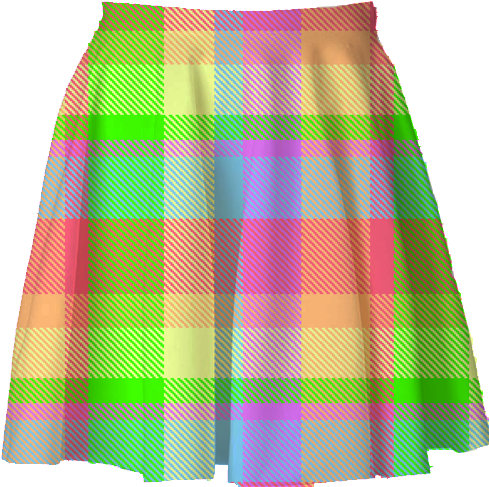 Rainbow Plaid Skirt (700x700), Png Download
