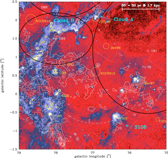 Overlay Of 13 Co 1 → 0 Emission In The Velocity Range (680x540), Png Download