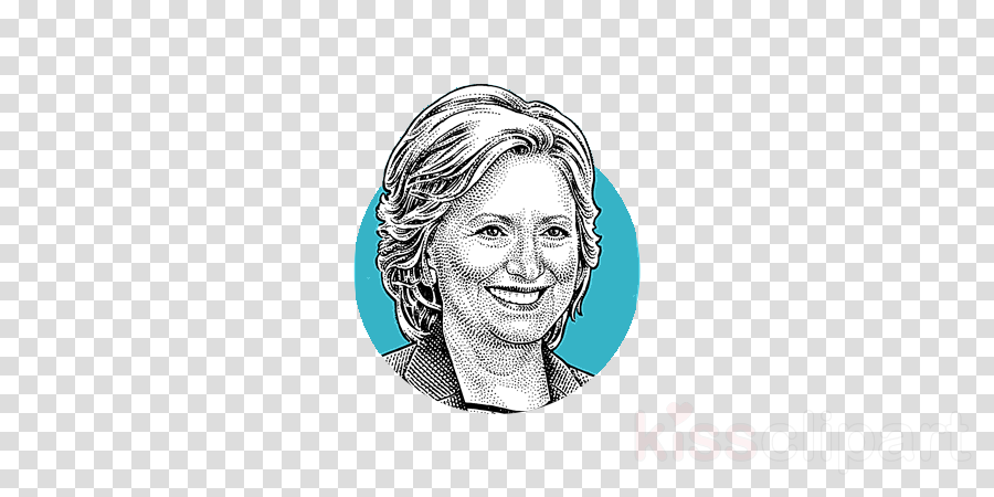 Head Clipart Hillary Clinton Presidential Nominee Turquoise (900x450), Png Download