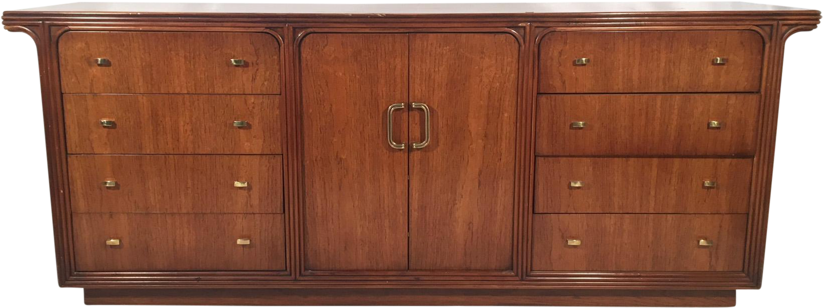 Vintage Art Deco 12-drawer Dresser By Century (1827x683), Png Download