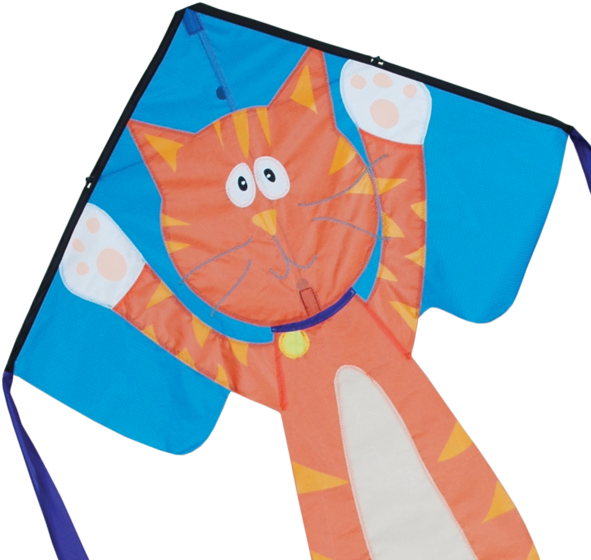 33" Googly Kitty Cat Easy Flyer Kite (600x600), Png Download