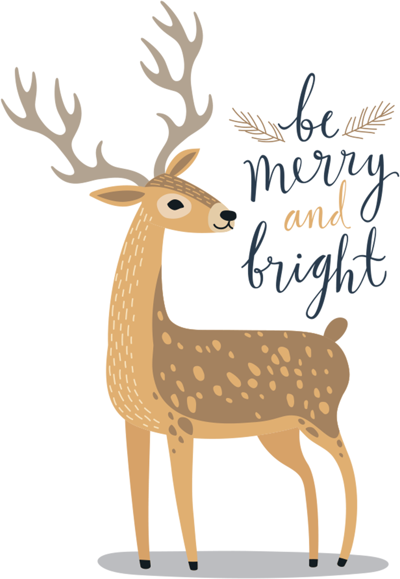 Be Merry And Bright Deer Transfer (1200x1200), Png Download