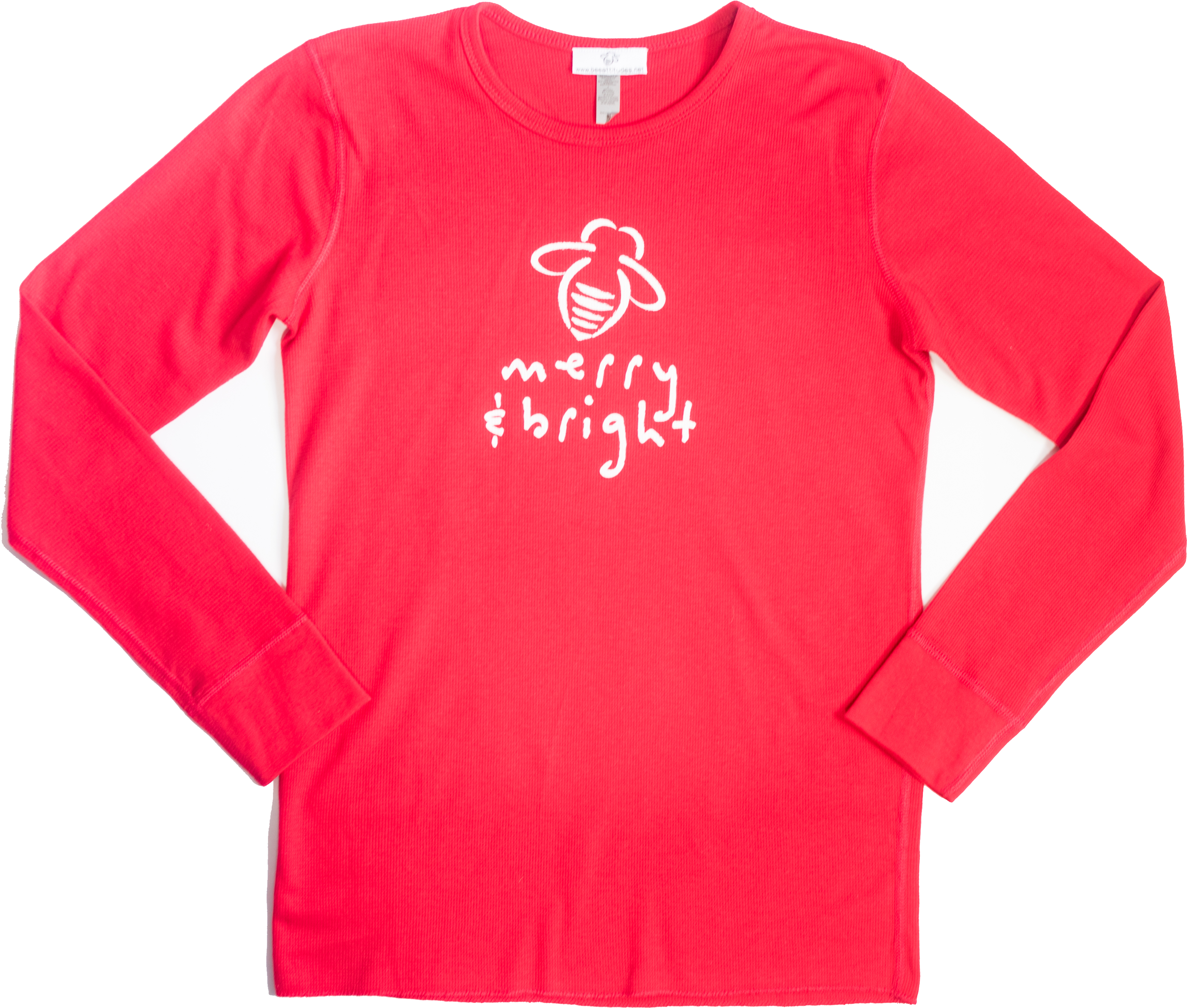 Holiday Red Thermal Bee Merry & Bright (3732x3505), Png Download