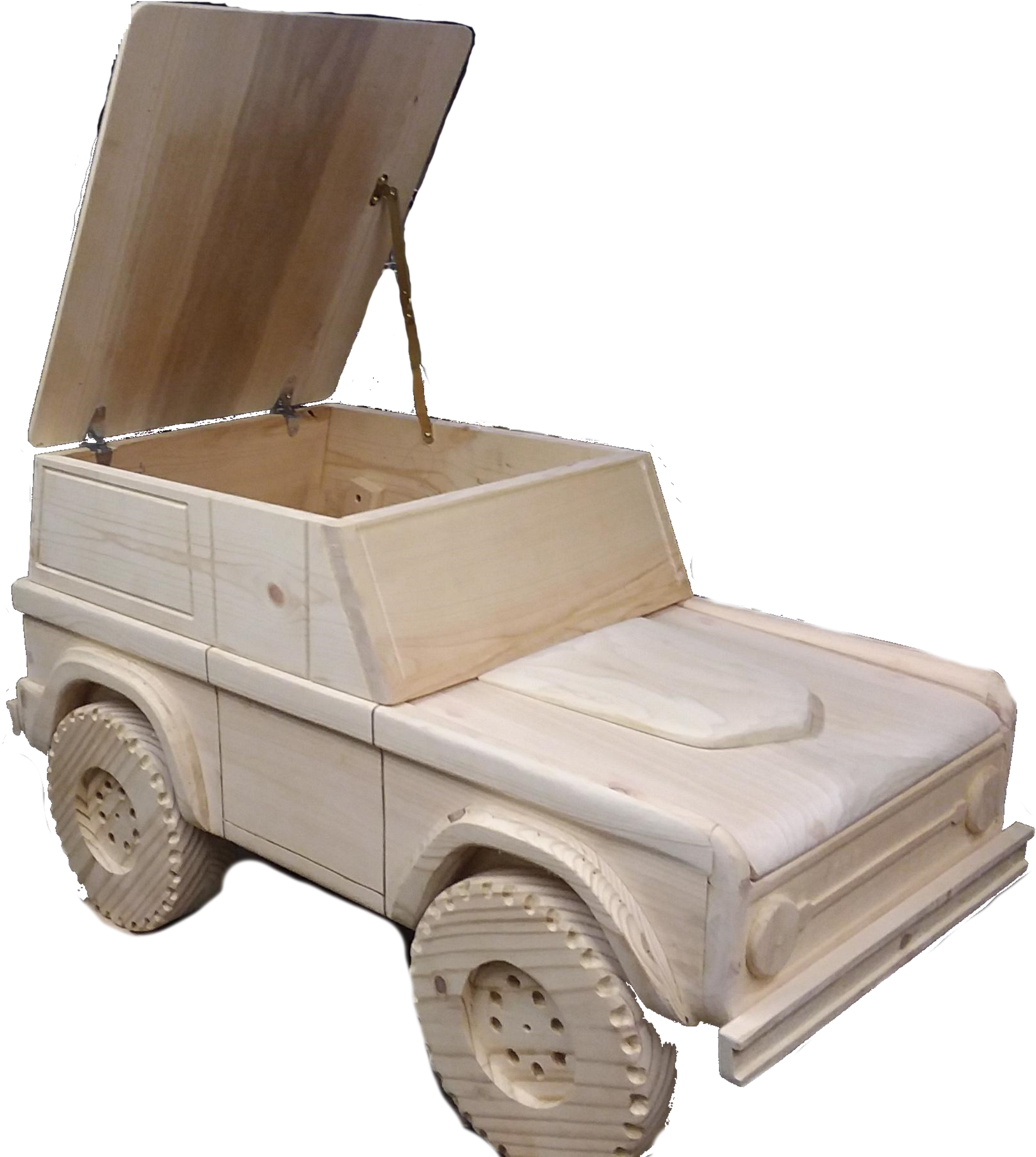 Custom Carved Wooden Bronco Toy Box / Personalized (1060x1156), Png Download