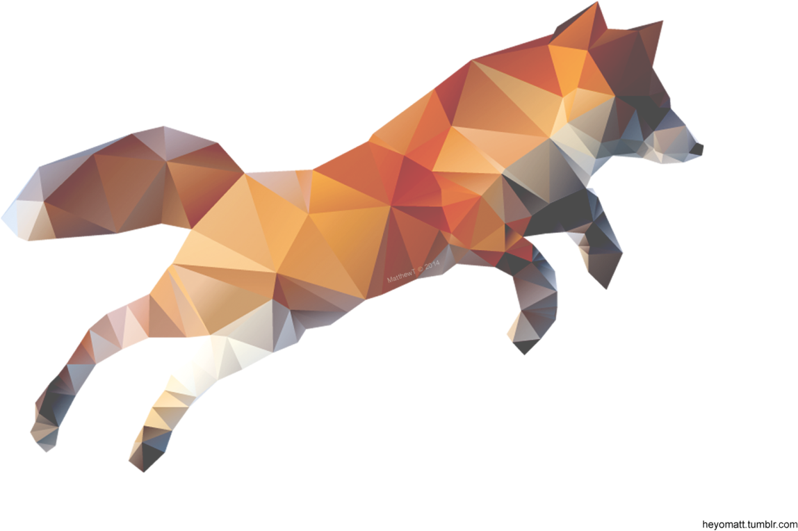 Here's A Transparent Geometric Leaping Fox I Made (1280x853), Png Download