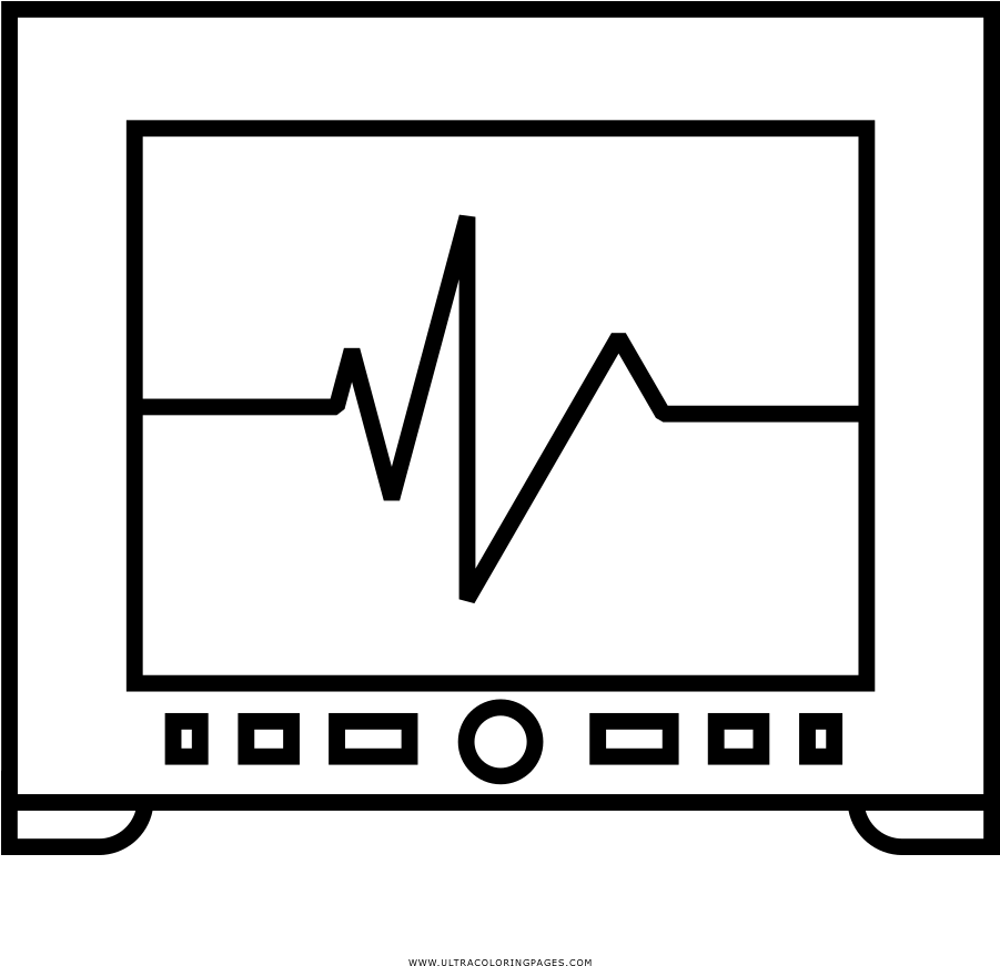 Heart Monitor Coloring Page - Coloring Book (1000x1000), Png Download