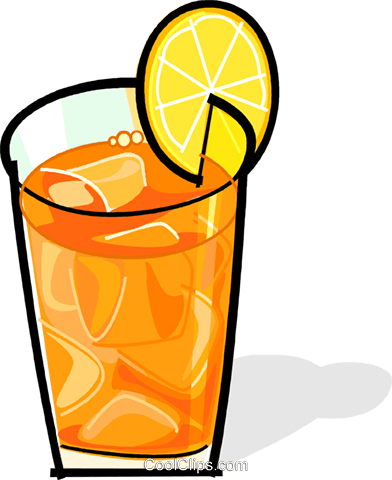 Iced Tea With A Lemon Slice Royalty Free Vector Clip - Iced Tea Clipart (392x480), Png Download