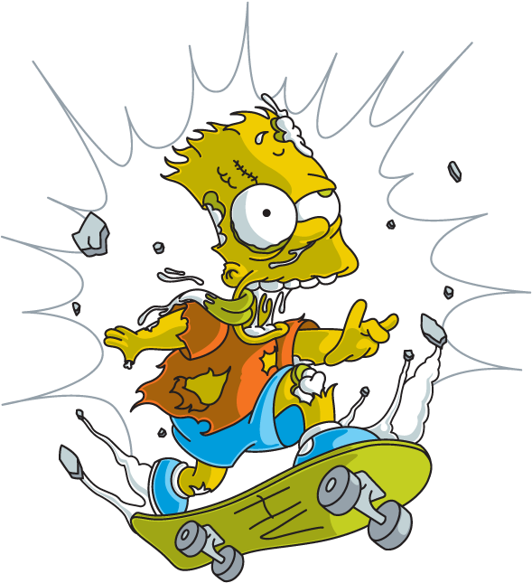 Homer Skateboarding Homero Transprent - Bart Simpson Skate (600x708), Png Download