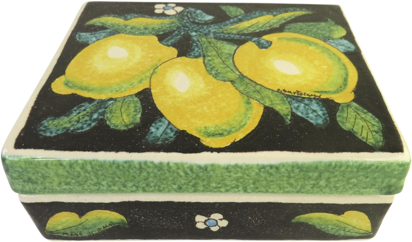 Vintage Italian Made In Italy Signed Hand Painted Box - Fruit Painted On Boxes (1432x1432), Png Download