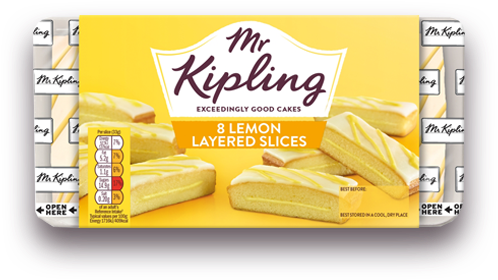 Lemon Layered Slices - Mr Kipling Lemon Layered Slices (515x400), Png Download