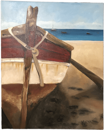 Boat Stranded - Boat (390x480), Png Download