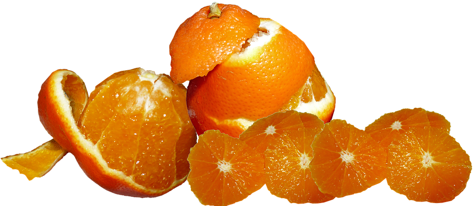Fruit, Tangerines, Citrus, Peeled, Sliced, Nutrition - Citreae (960x432), Png Download