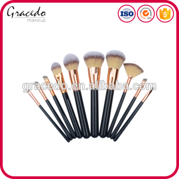 2018 Synthetic Rose Gold Ferrule Black Handle Makeup - Makeup Brush (350x350), Png Download