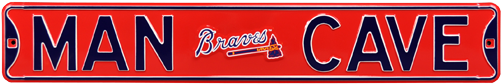 Atlanta Braves “man Cave” Authentic Street Sign - Man Cave San Jose Sharks Steel Sign Wall Sign 36 X (500x500), Png Download