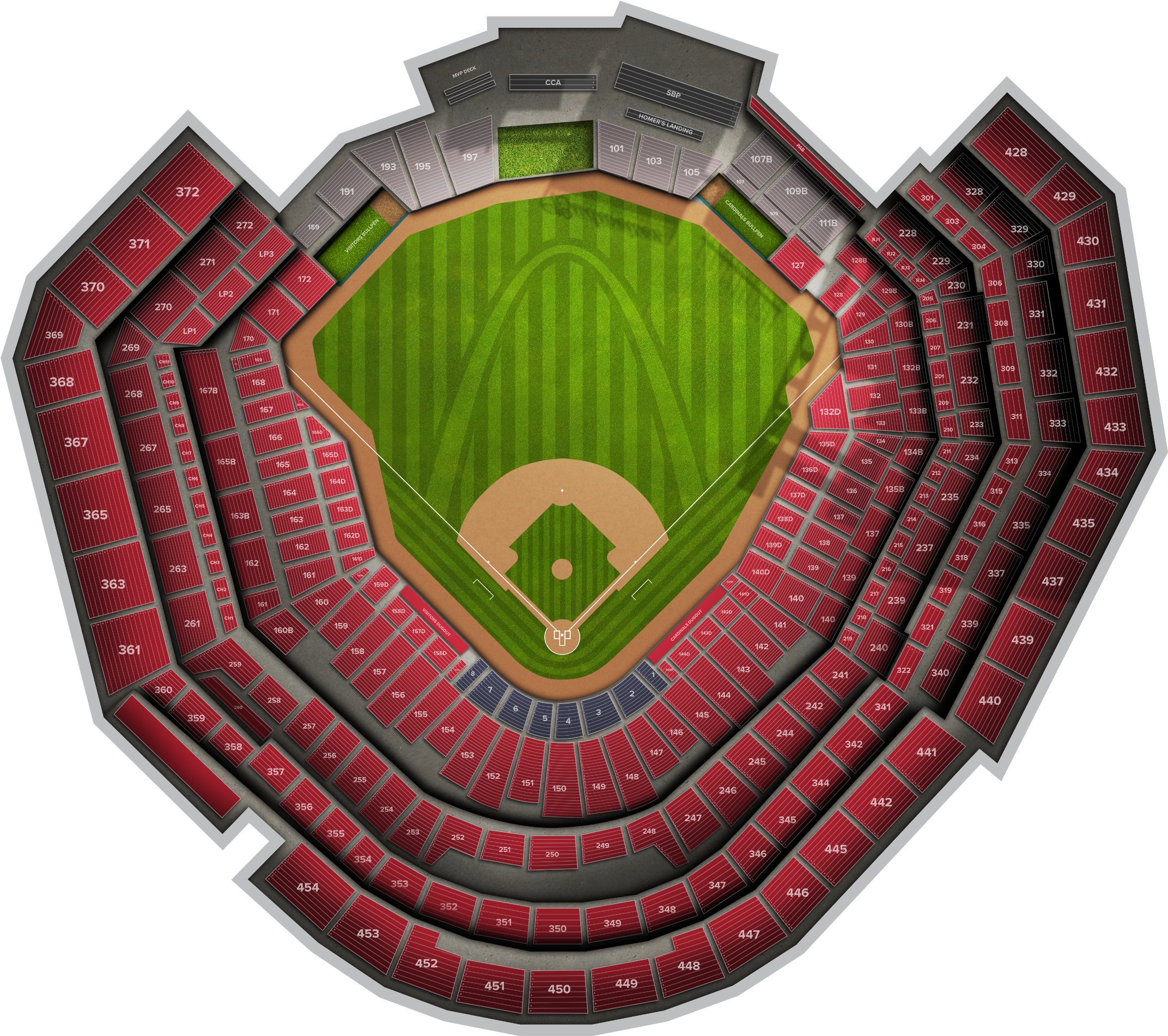 Section 167 Row 22 Busch Stadium (2560x1936), Png Download