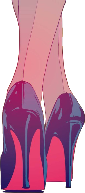 Drawing Art Girl Tumblr Fashion Heels Shoes Cartoon - Heels Drawing (500x707), Png Download