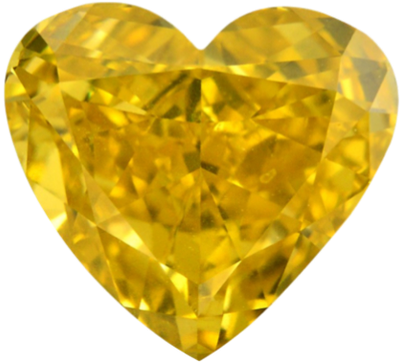 Fancy Deep Orangy Yellow - Yellow Diamond Heart Shape Gia Cert 0.73 Ct (498x498), Png Download