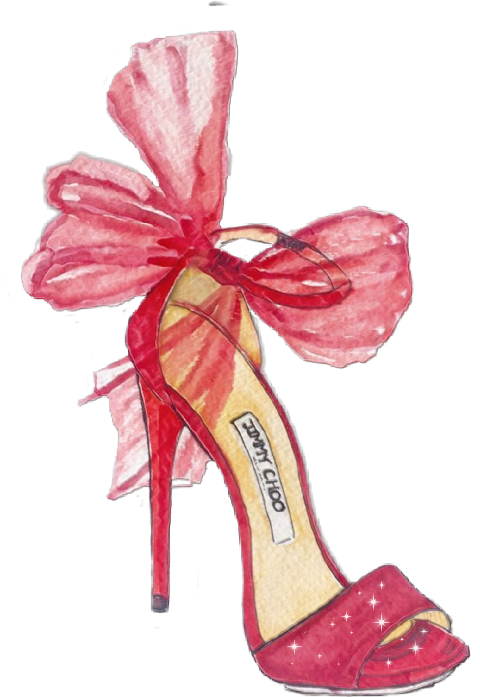Red Heels Watercolor (480x697), Png Download