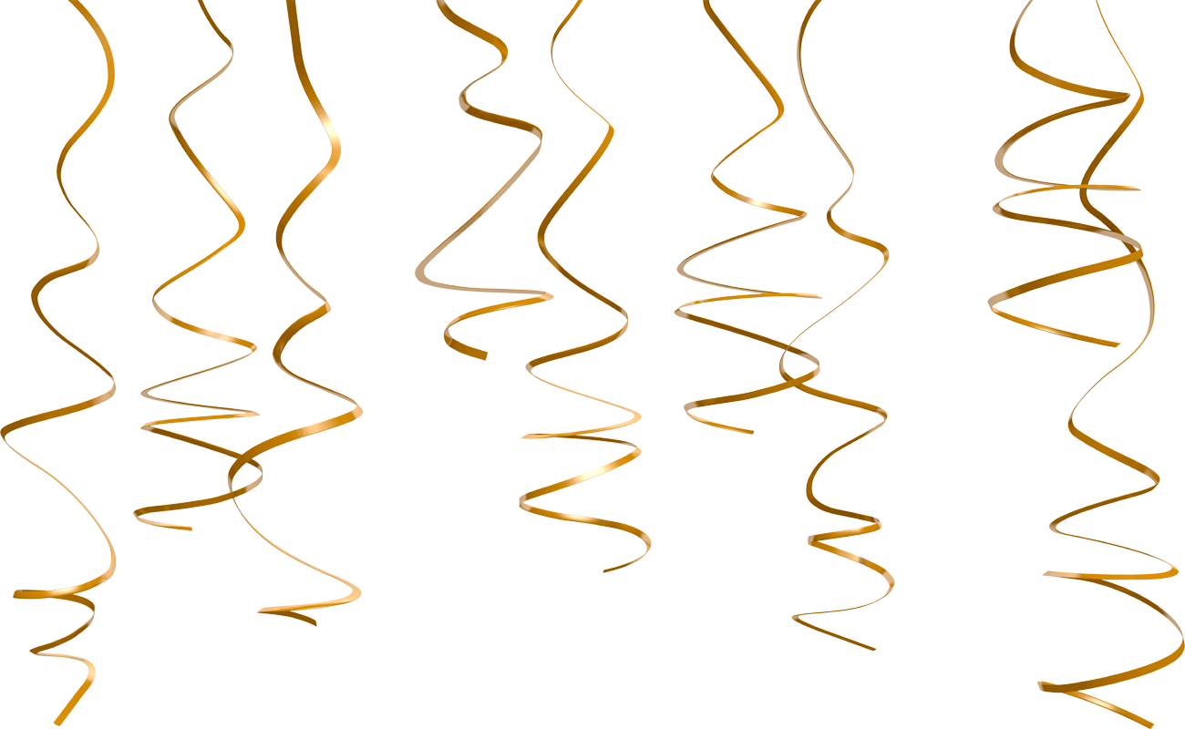 Parafalardecasamento Com Luxury Wedding - Gold Streamers Transparent Background (1300x800), Png Download