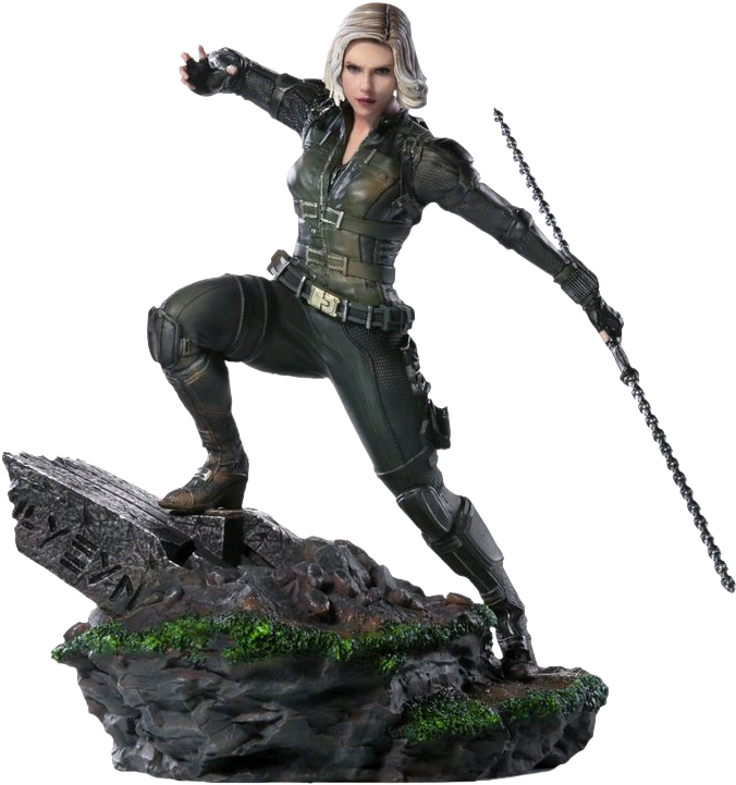 Black Widow Statue - Iron Studios Black Widow (480x496), Png Download