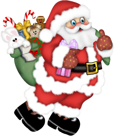 Walking Santa Claus Png Clipart - Santa Claus Png (400x478), Png Download