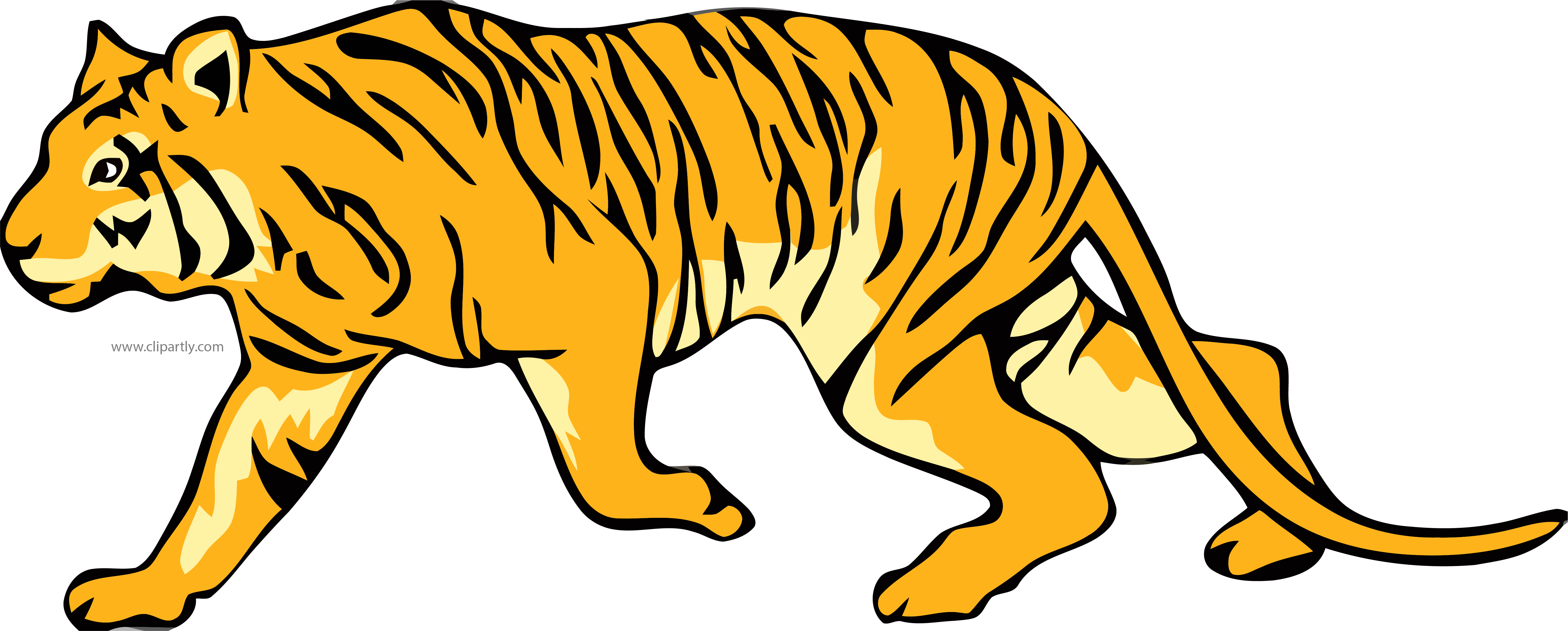 Png Clipartly Comclipartly Com - Tiger Clipart (5378x2164), Png Download