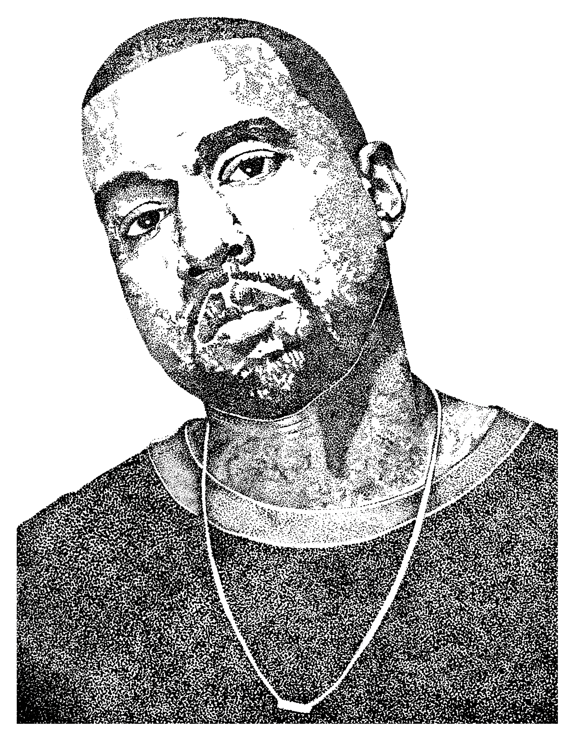 Kanye West Inspired Portrait Created With Unipin Fineliners - Sketch (2355x3033), Png Download