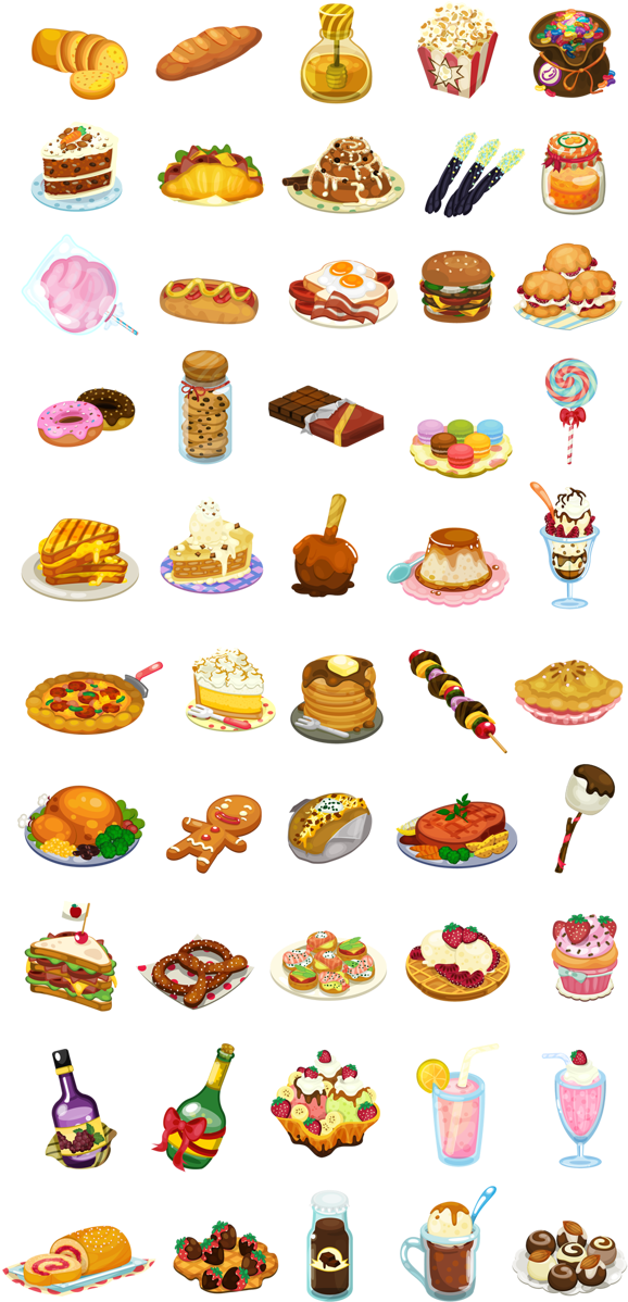 Delicious Food Items By Jin Sethanukul, Via Behance - Food Items In Games (600x1283), Png Download