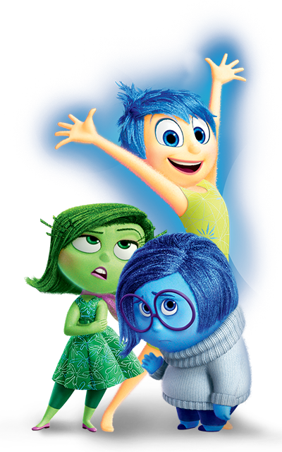 Joy, Disgust & Sadness - Inside Out Dvd (400x640), Png Download