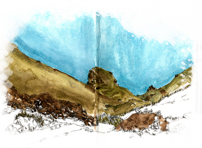 That Left A Smile On Her Face, With The Mystery That - Painting (700x513), Png Download