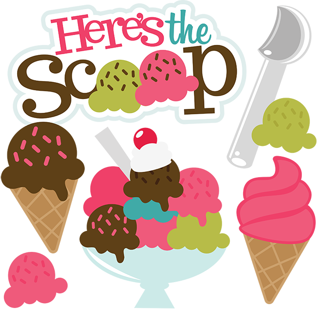 Here's The Scoop Svg Scrapbook Collection Ice Cream - Free Ice Cream Party Clipart (648x633), Png Download