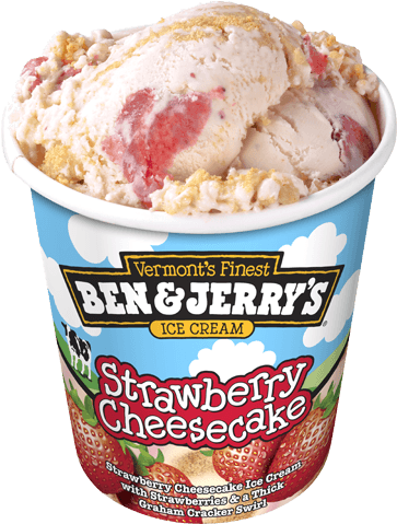 Ben & Jerry's Strawberry Cheesecake - Ben And Jerrys Strawberry (374x479), Png Download