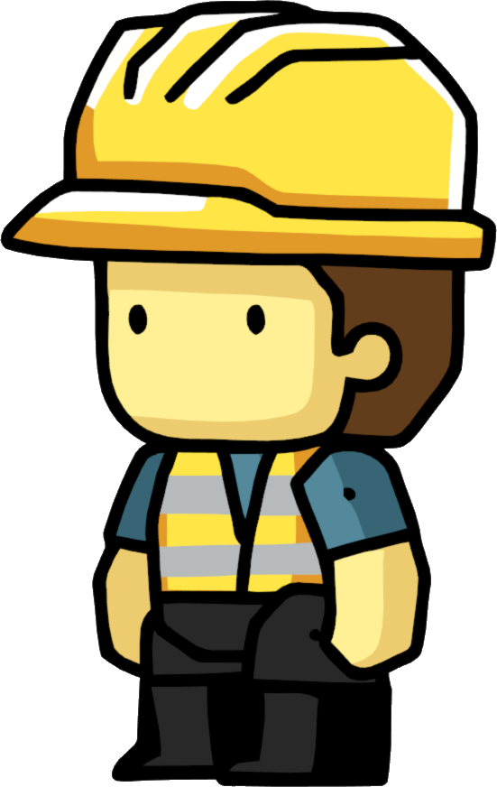Construction Worker - Scribblenauts Wiki - Scribblenauts Construction (551x872), Png Download