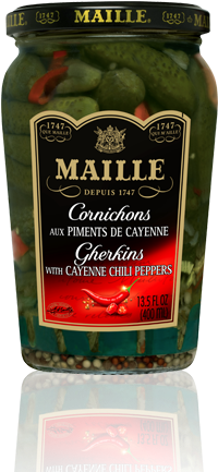 Maille Cornichons With Cayenne Chili Peppers, - Maille Mustard (480x456), Png Download