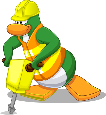 Penguin Style July 2013 Construction Worker - Club Penguin Steven Universe (445x479), Png Download