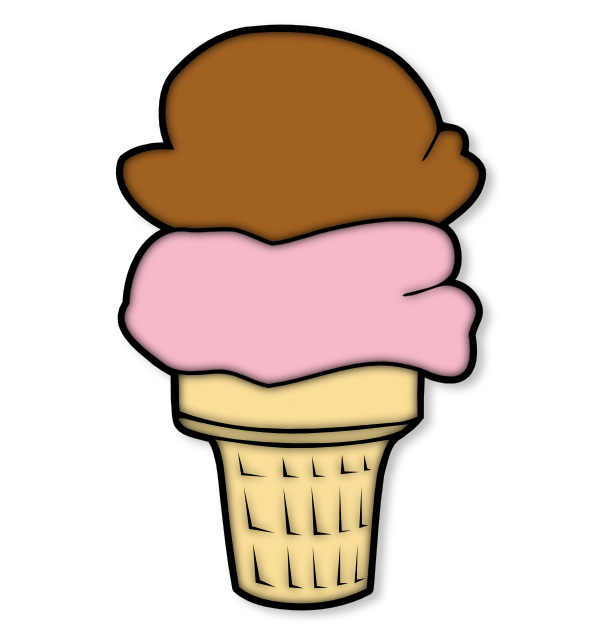 Vanilla Ice Cream Scoop Png Download - Ice Cream Cone Clip Art (600x879), Png Download